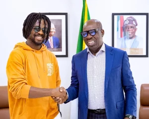 Johnny Drille visits Obaseki,